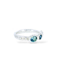Blue, Teal and white sapphire Wobbly Band