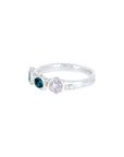 Blue, Teal and white sapphire Wobbly Band
