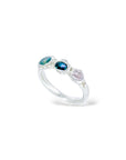 Blue, Teal and white sapphire Wobbly Band