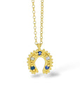 Horseshoe Necklace - sapphires