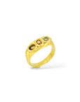 Sapphire Flint stone ring oranges and white