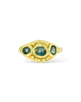 Ouroboros sea green snake ring
