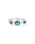 Wobbly Band aqua, blue, and chocolate sapphires