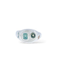 Silver Seam Signet - sea blue/greens + peach