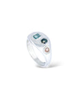 Silver Seam Signet - sea blue/greens + peach
