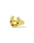 Horseshoe Ring - multi stone