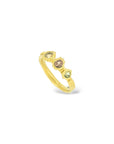 Sapphire trio ring - Champagne and mint