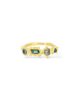 Multi stone 'Story' rings - gold vermeil teal sand