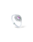 Pink Ra Cheeky Teal sapphire ring Silver