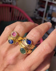 Kyanite + pink sapphire Melt ring