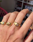 Aqua blue sapphire Luxe signet