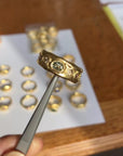 Pale green and champagne Sapphires 1/2 Cigar