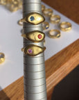 Aqua blue sapphire Luxe signet