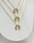 Horseshoe Necklace - sapphires