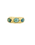 3 Green Tourmalines ring