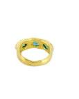 3 Green Tourmalines ring