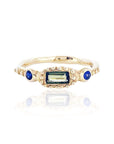 9ct Green Baguette & blue