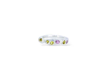 Susanna scatter band with yellow sapphires and cheeky pinks