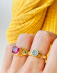 #19 Orchid Octagon Tourmaline Melt ring