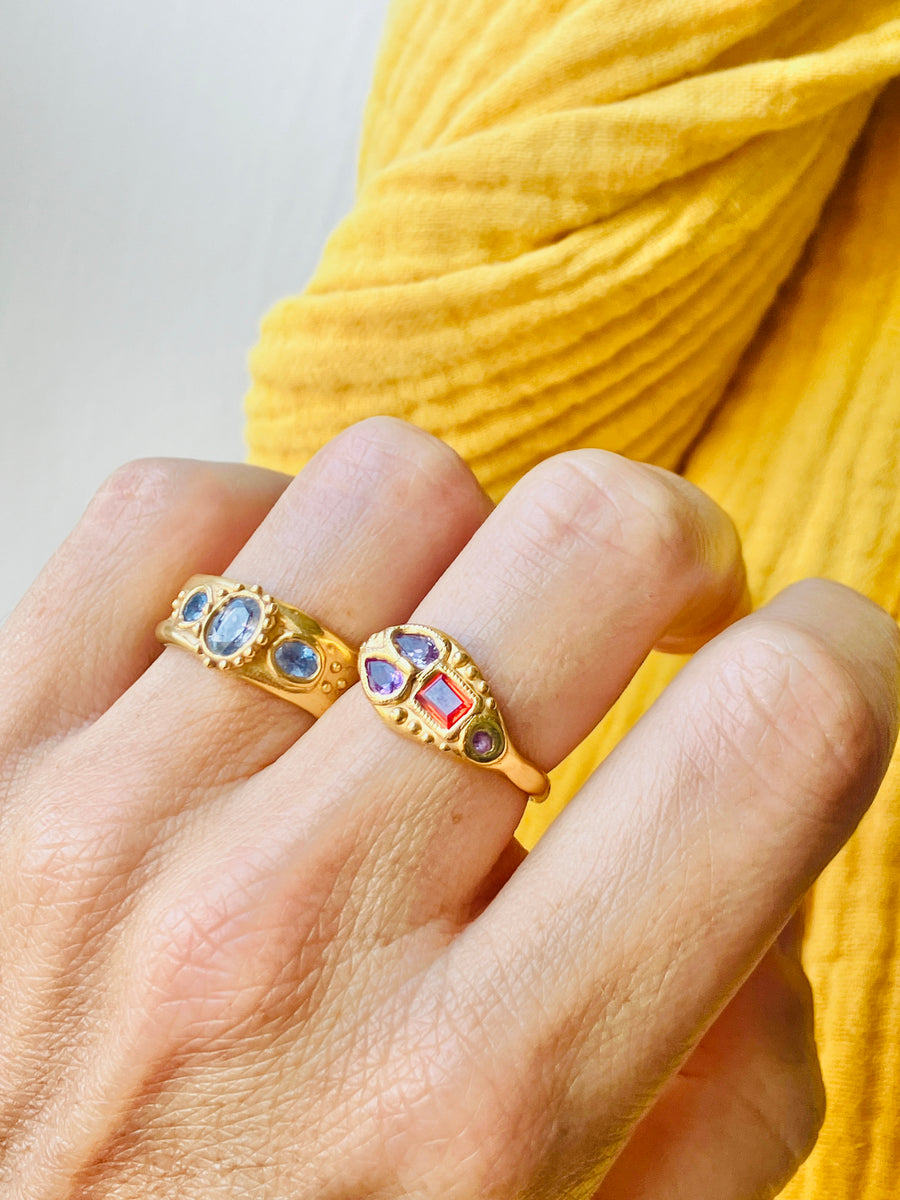 #17 Ouroboros orange baguette snake ring