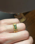 Pine Needle green Tourmaline Melt ring