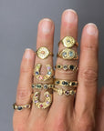 Horseshoe Ring - multi stone