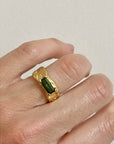 Pine Needle green Tourmaline Melt ring