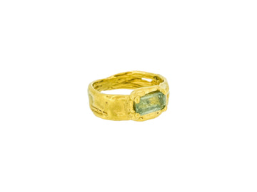 #13 Mint baguette sapphire Melt ring