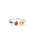Rusty orange yellow and red sapphire Wobbly Band