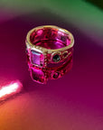 9ct Tourmaline + Sapphires Medici Ring