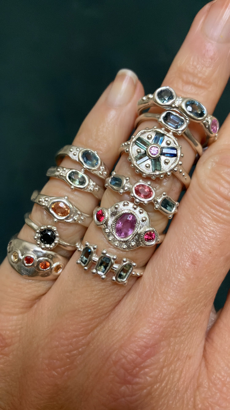 Green Sapphire Pinky ring