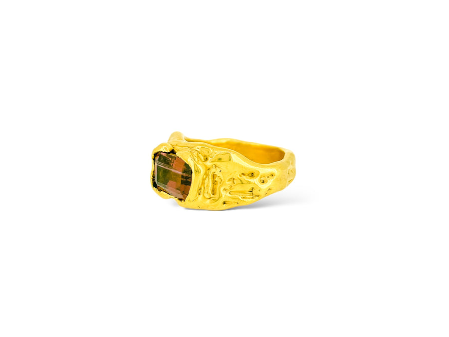 Rosewood Tourmaline Melt ring