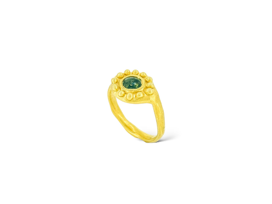 Sun Ra Green sapphire ring (small)