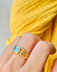 #20 Powder blue Aquamarine Melt ring