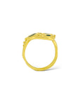 Ouroboros yellow, black & white snake ring