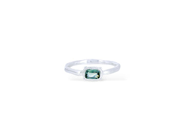 Greeny Octagon Australian Sapphire Solitaire