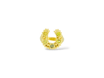 Horseshoe Ring - Yellows & whites sapphires