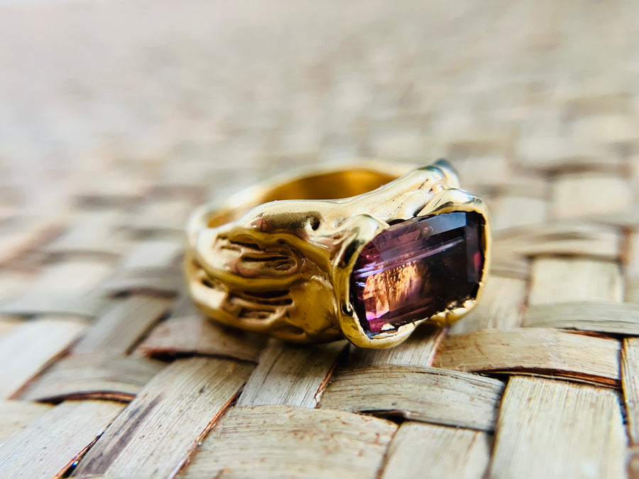 Rosewood Tourmaline Melt ring