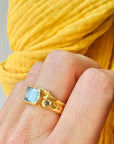 #20 Powder blue Aquamarine Melt ring