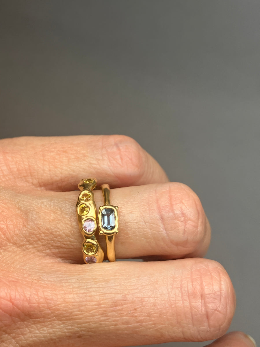 Blue Octagon Australian Sapphire Solitaire