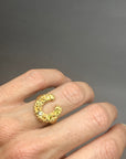 Horseshoe Ring - Yellows & whites sapphires
