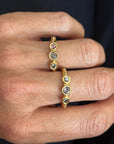 Fall sapphire Wobbly bands Silver and gold