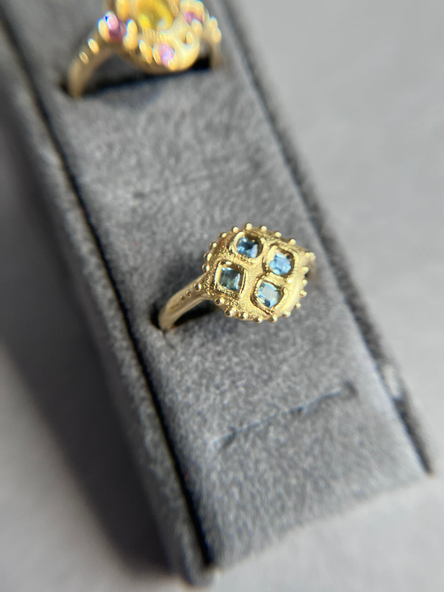 Sapphire Bloom Ring - Teal Montanas