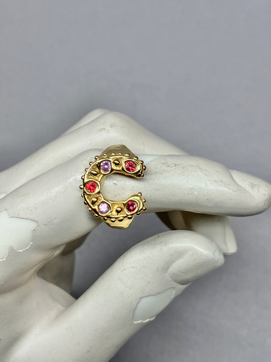 Horseshoe Ring - Pink and Red sapphires
