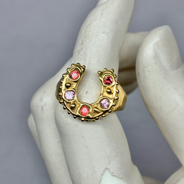 Horseshoe Ring - Pink and Red sapphires