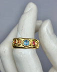 Teal blue and sunset orange Sapphires 1/2 Cigar