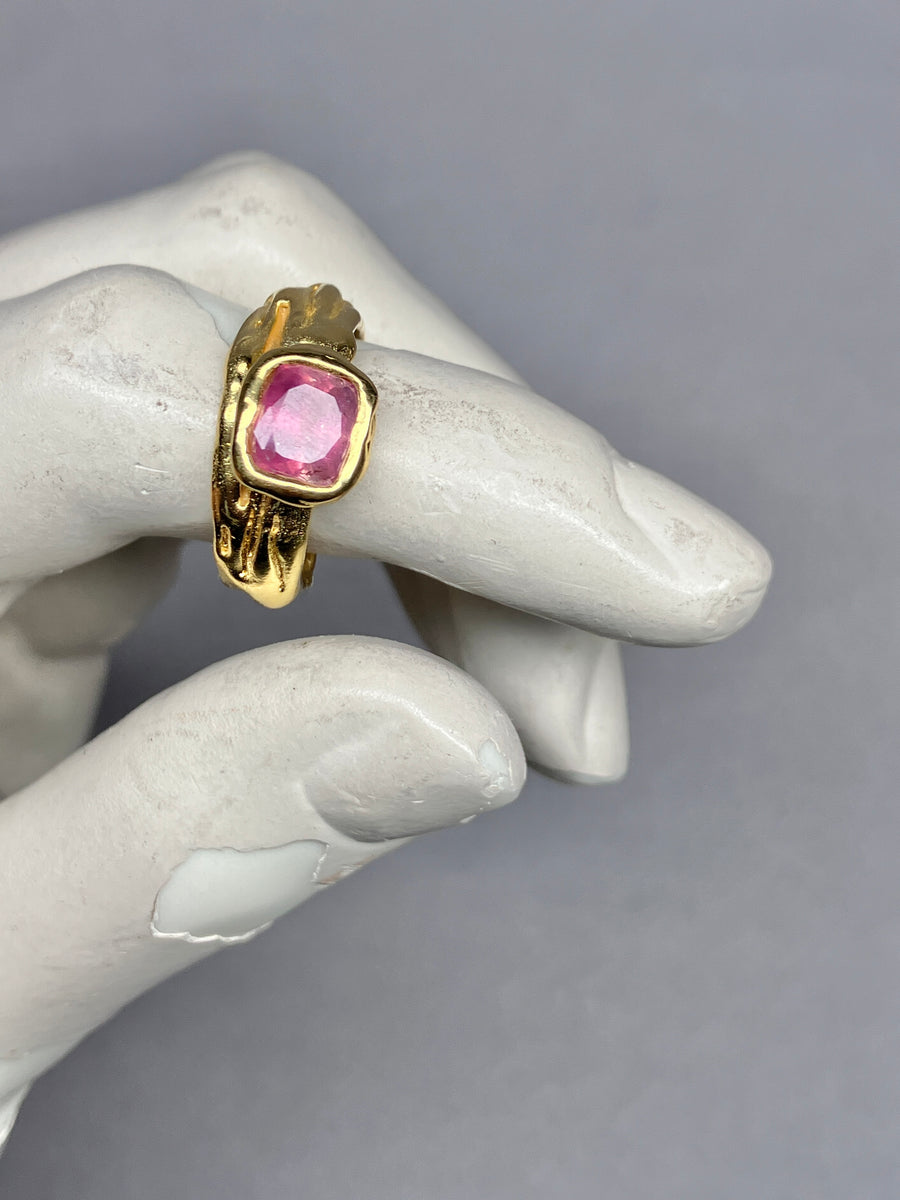Pink Tourmaline Melt ring