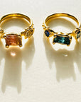 Trio Rings - Tourmaline + Sapphire