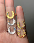 Mini Horseshoe Ring - with Sapphires