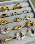 Sun Ra Teal sapphire rings - Silver or Gold vermeil